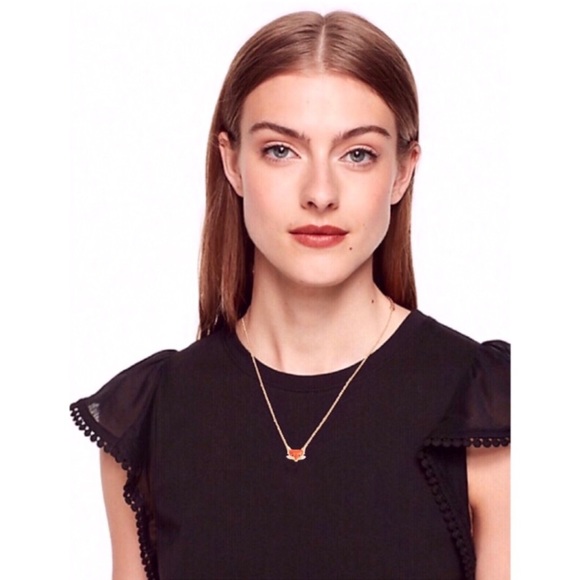 KATE SPADE • Into The Woods Orange Fox Necklace - Picture 2 of 5
